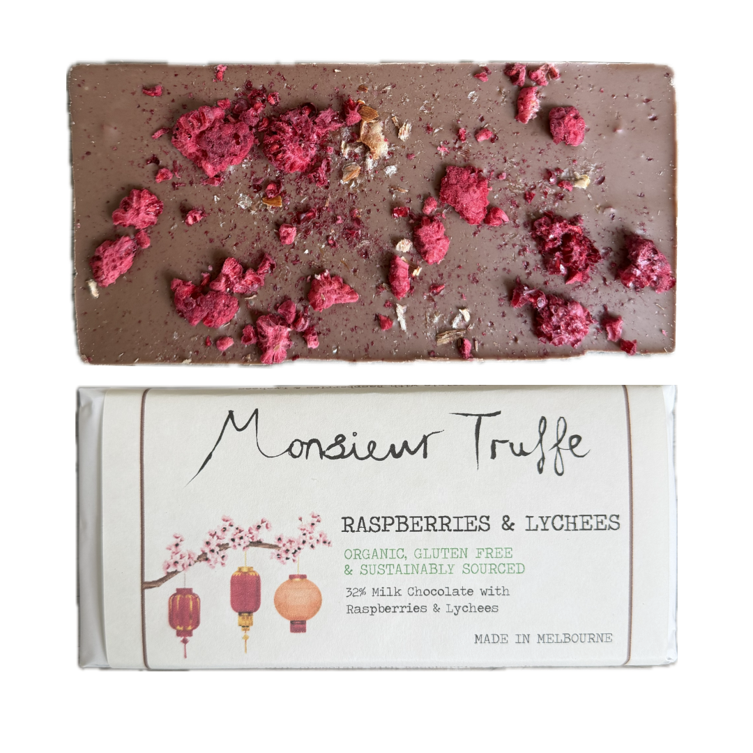 32% Milk Chocolate Raspberry & Lychee