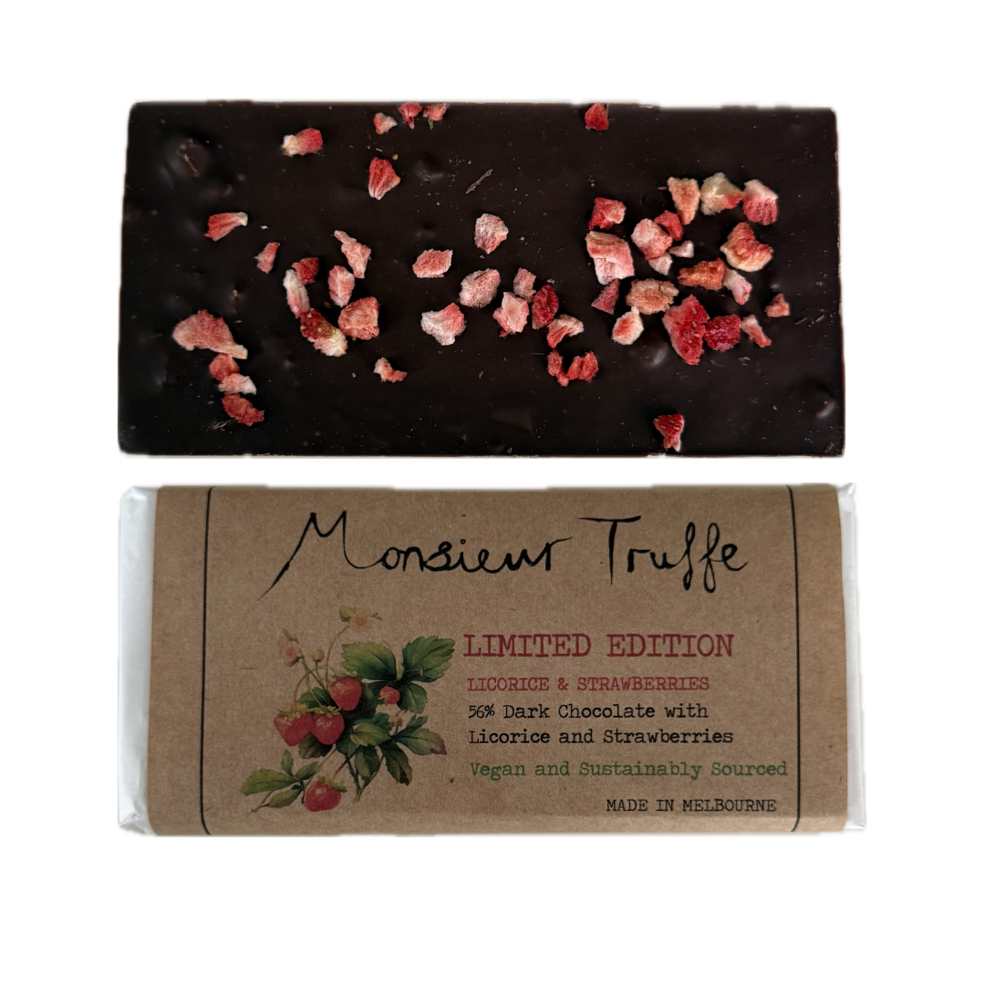 56% Dark Liquorice and Strawberry