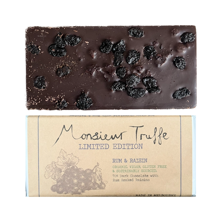 70% Dark Chocolate Rum & Raisin