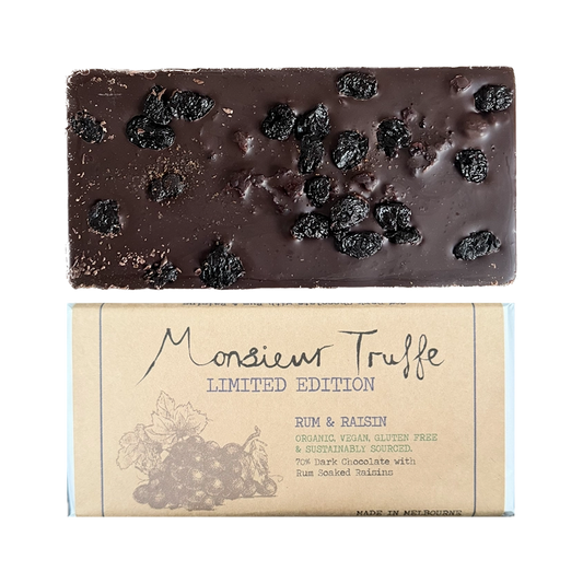 70% Dark Chocolate Rum & Raisin