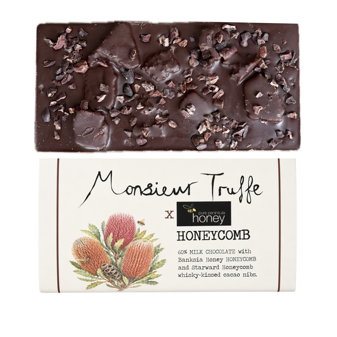 60% Milk Chocolate with Honeycomb & Cacao nibs