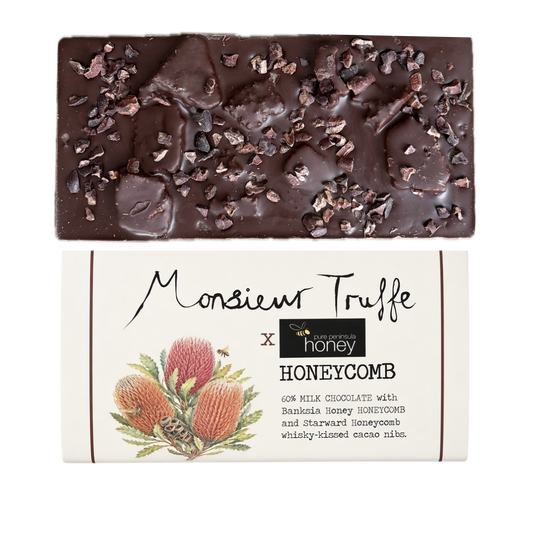 60% Milk Chocolate with Honeycomb & Cacao nibs